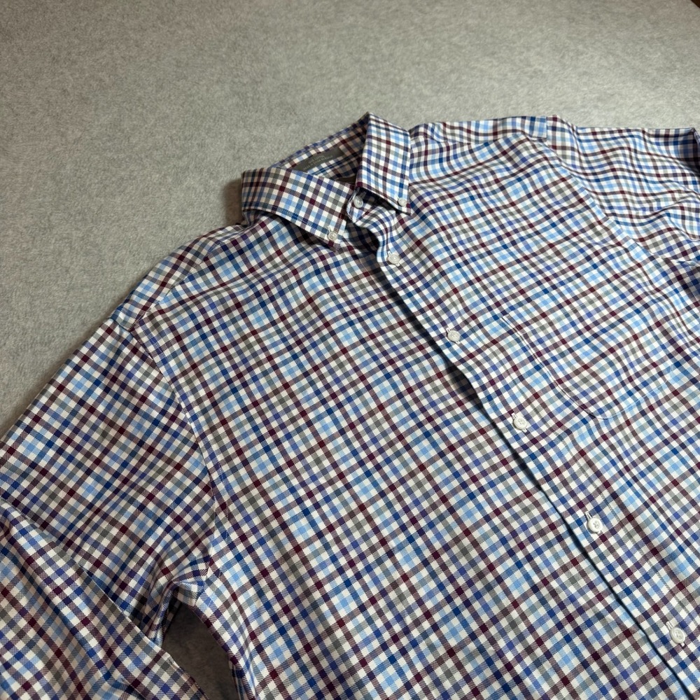 Daniel Cremieux Button Down Shirt Mens L Multi Color Plaid Non-Iron Cotton NWOT